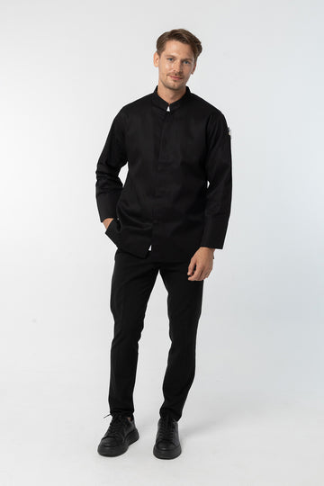 Chef Jacket (SEOUL) Black (เสื้อเชฟรุ่นโซล)สีดำ